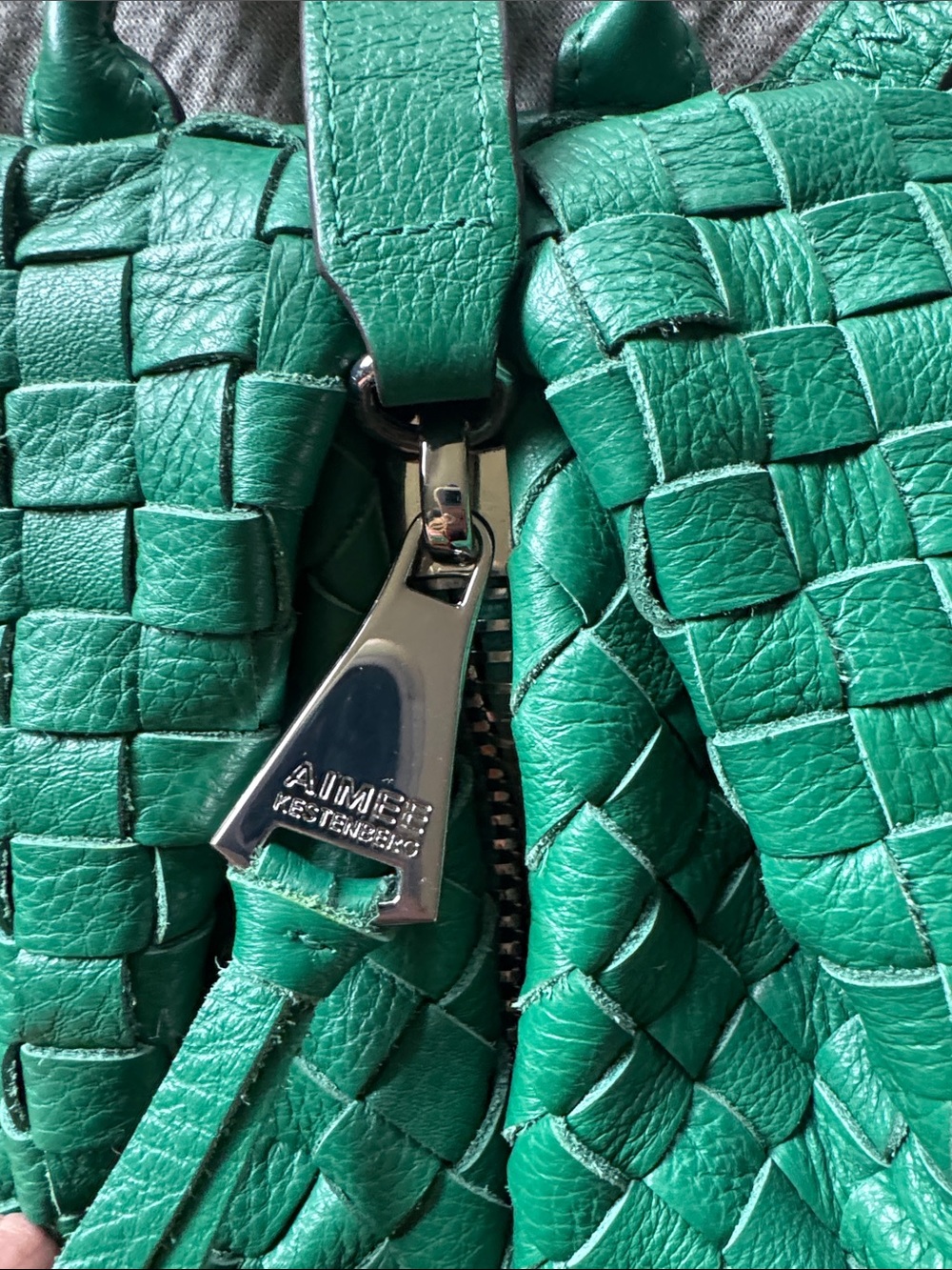 Aimee kestenberg Tabitha Woven Green Leather Backpack - Picture 2 of 3